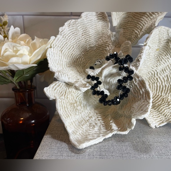 Art Deco Jet Black Glass Beaded Leny Yue Bracelet - Picture 3 of 10